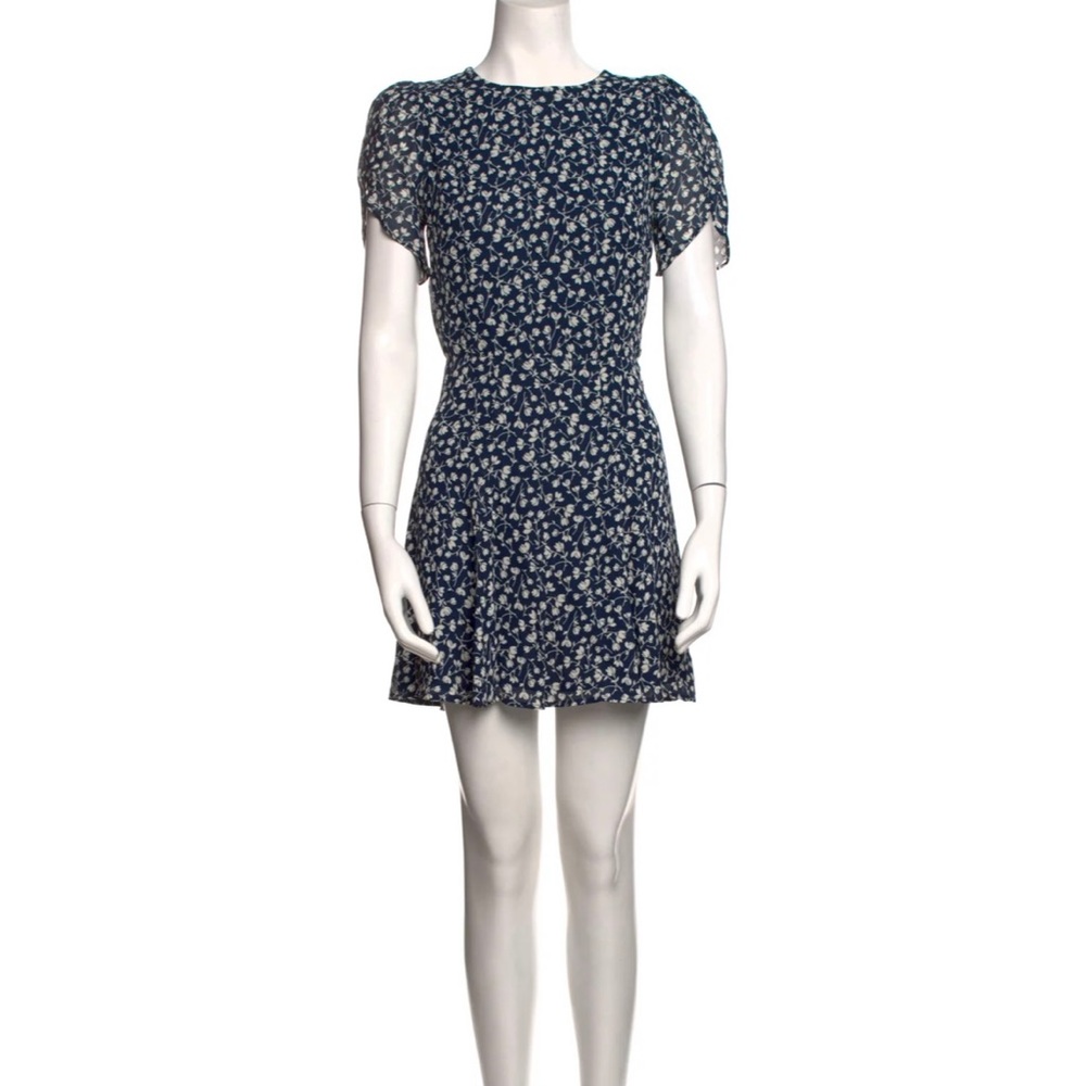 Reformation Blue Floral Mini Dress